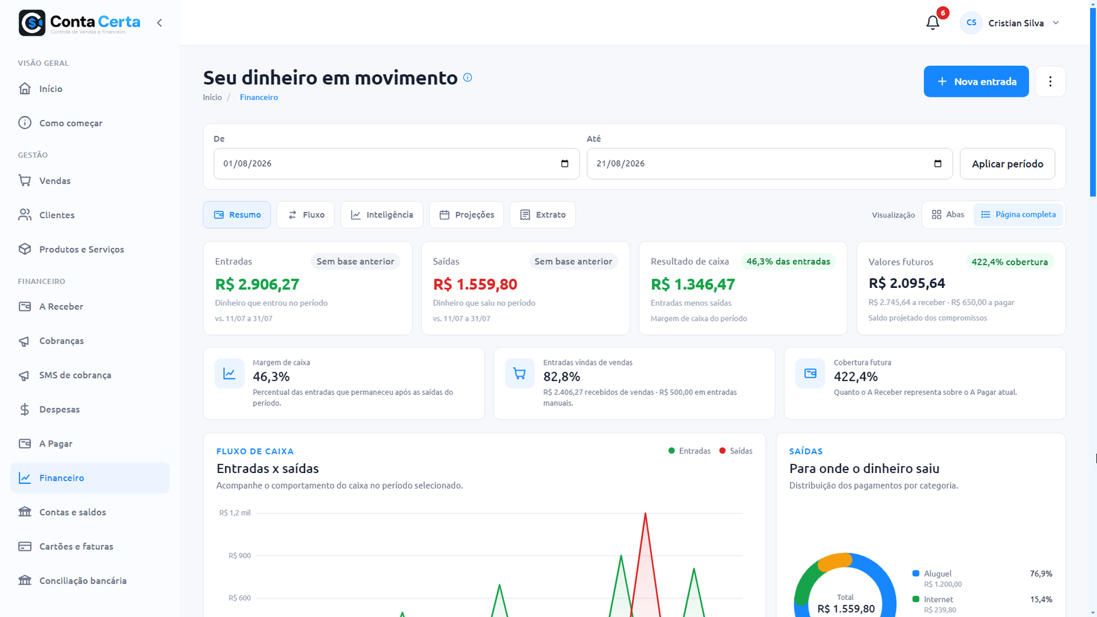 Tela do Conta Certa