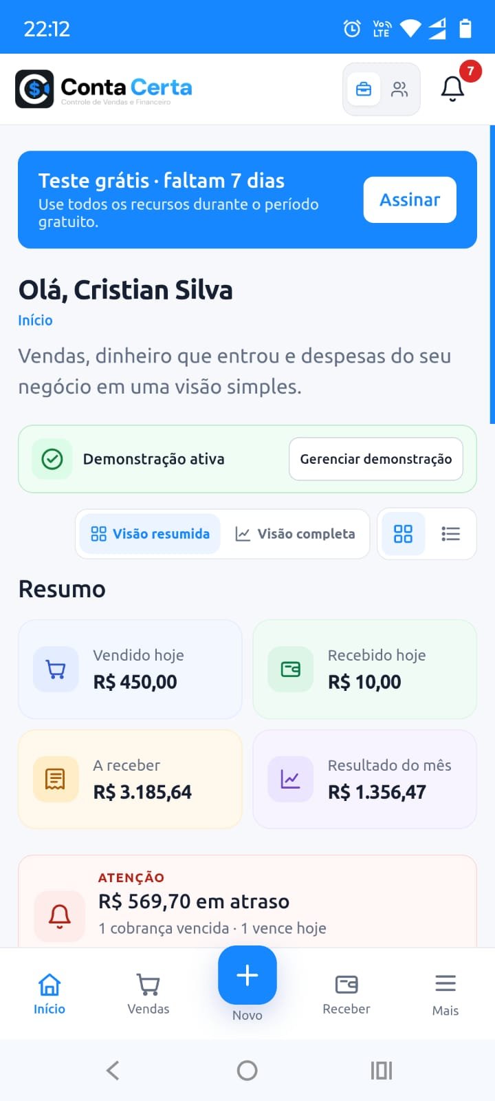 Conta Certa no celular